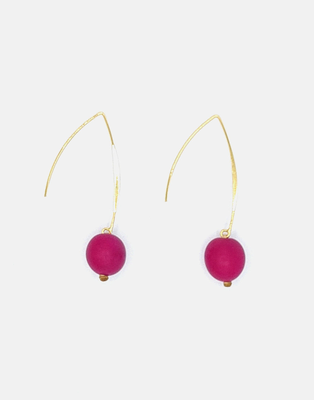Minimal Drop Tagua Earrings - Berries