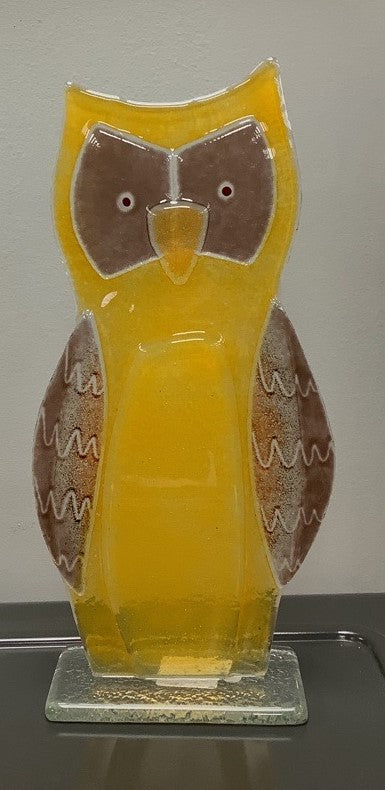 Glass Owl Ornament- Golden 12L