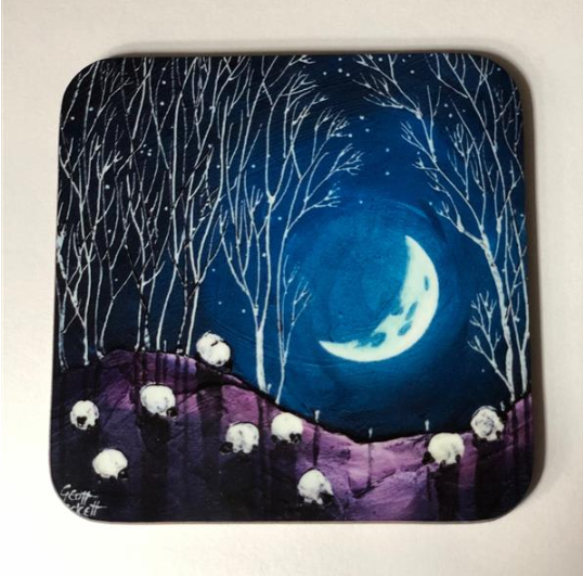 Moonlit Flock Coaster