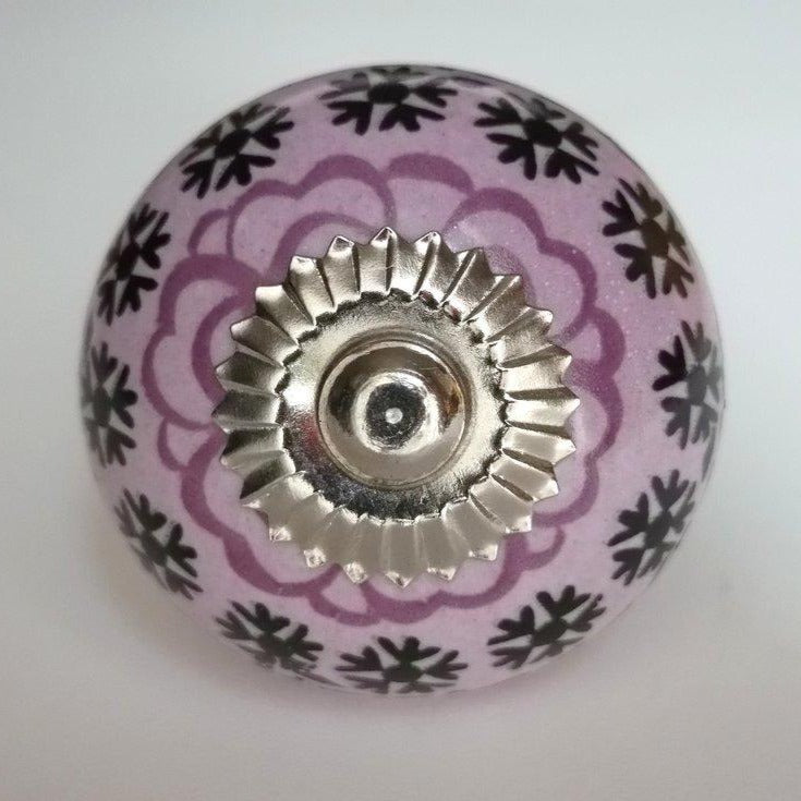 Black and Purple Pattern Knob