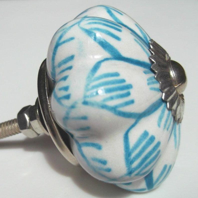 White with Blue Pattern Flower
