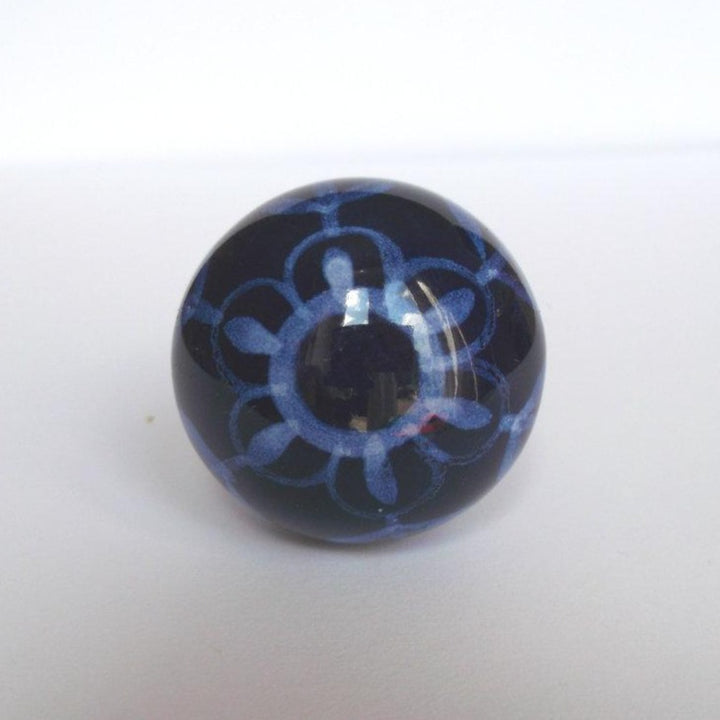 Dark Blue with Light Blue Pattern Knob