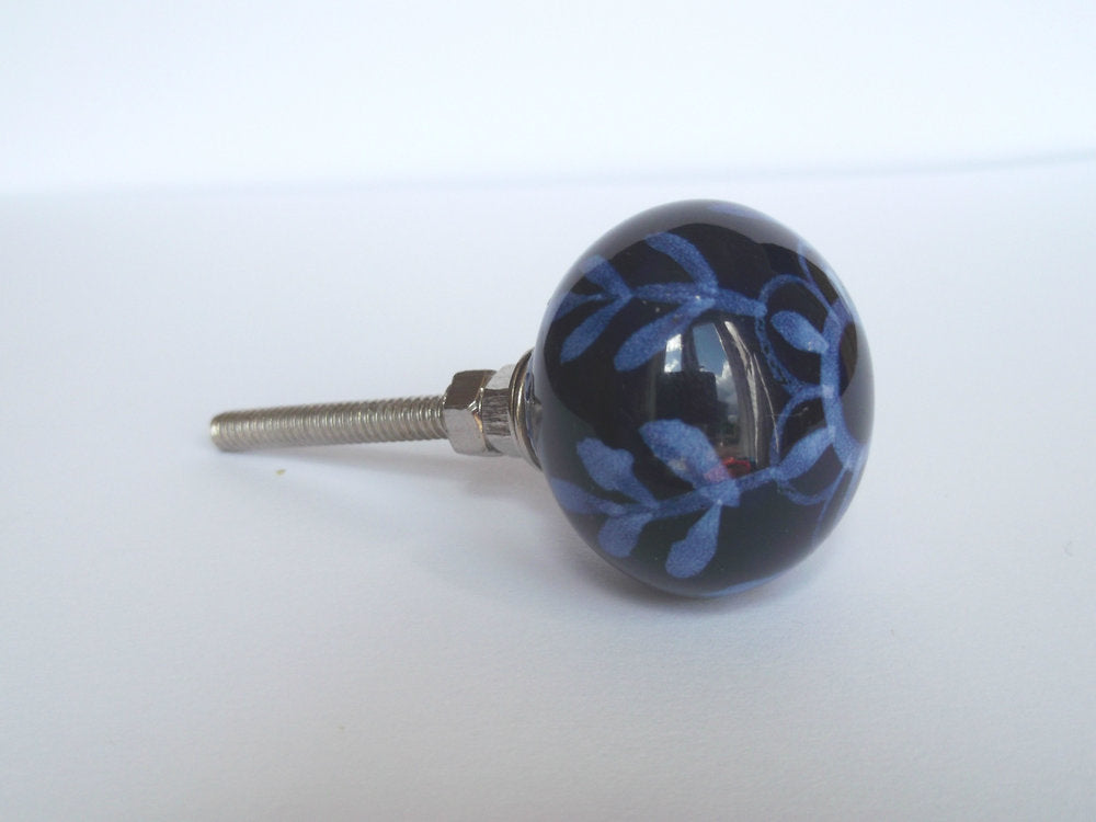Dark Blue with Light Blue Pattern Knob