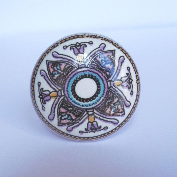 Pink and White Pattern Knob