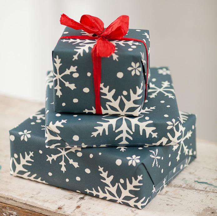 Blue Snowflake Gift Wrap