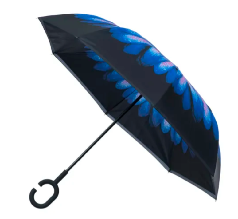 Inside Out Umbrella - Blue Daisy Stick