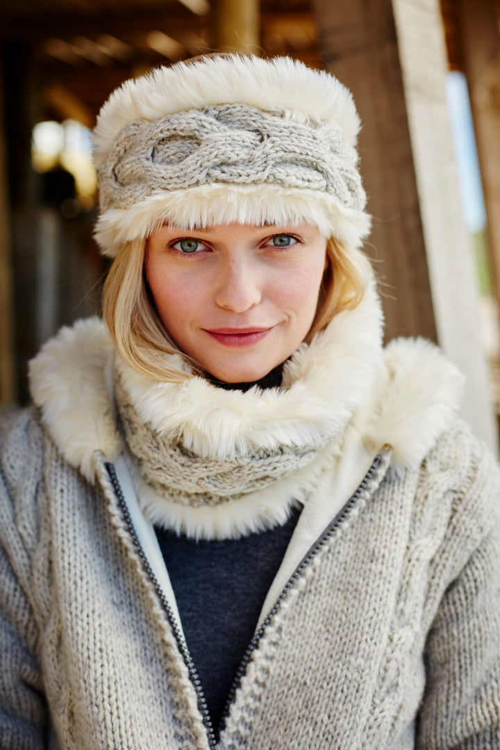 Chamonix Fur Headband - Oatmeal