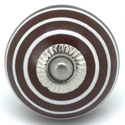 Conker Brown with White Stripes Knob