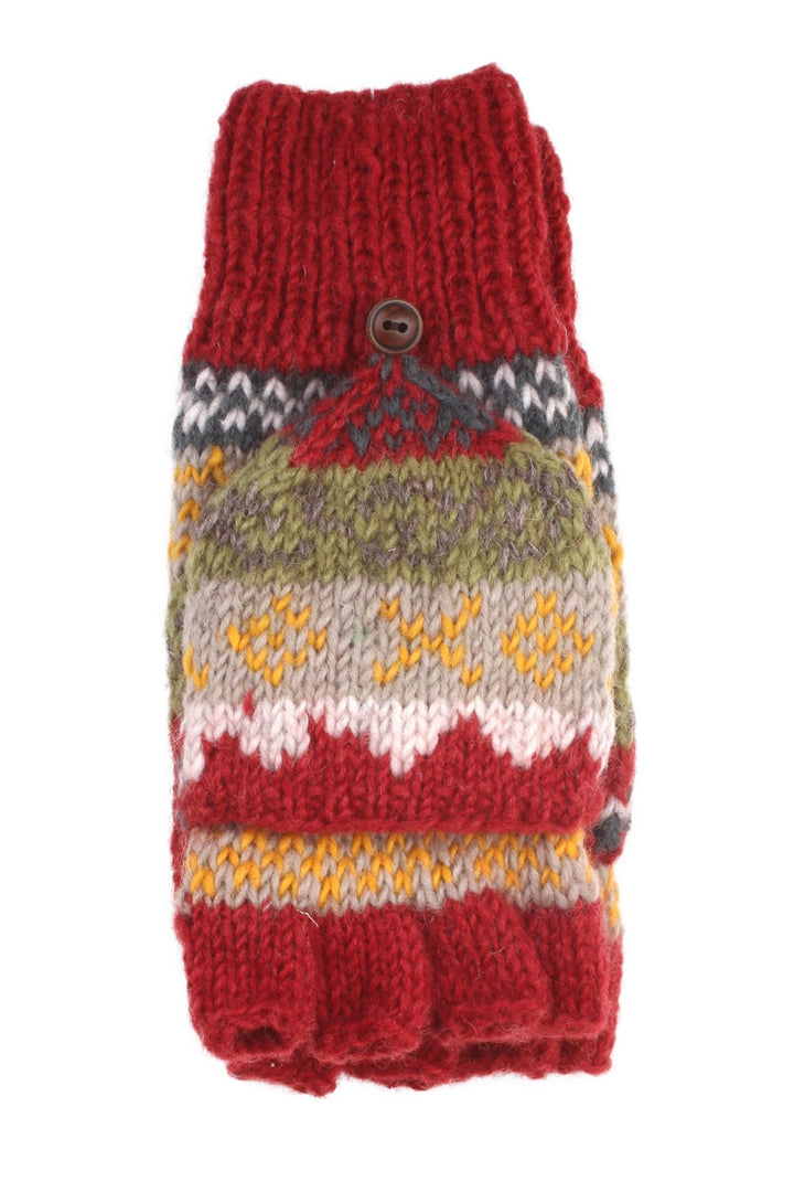 Classic Fairisle Glove Mitts - Rust