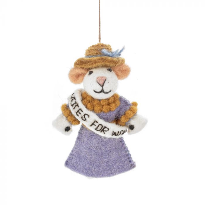 Emmeline The Suffragette Felt Mouse Decoration