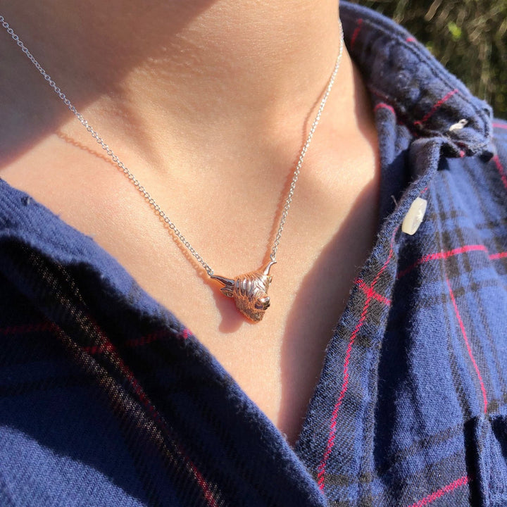 Highland Cow Necklace - Rose Gold