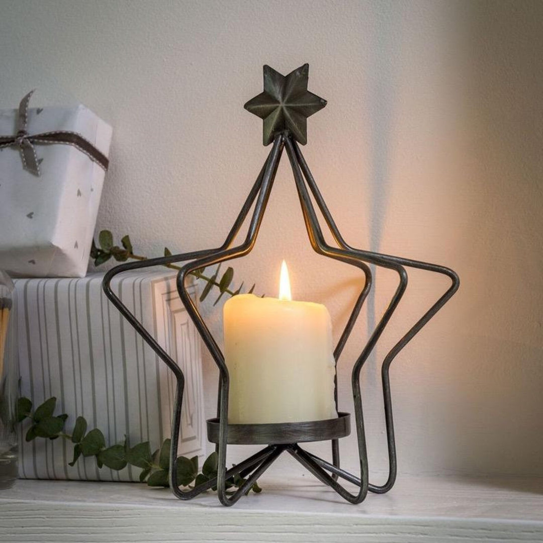 Wire 3D Star Candleholder