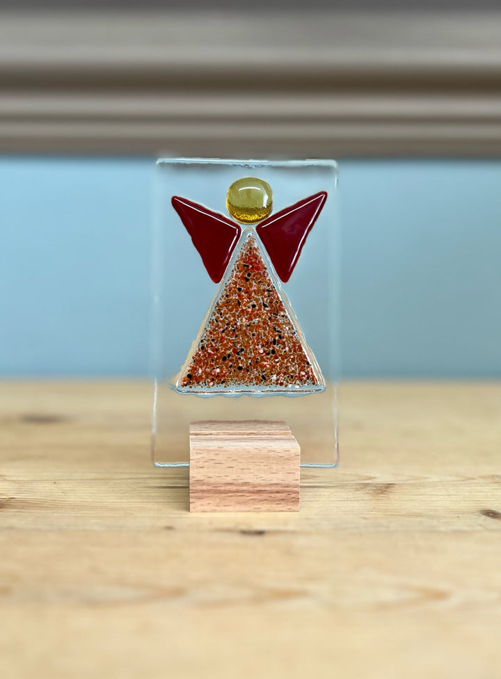 Mini Standing Angel Glass Ornaments - Colours Vary