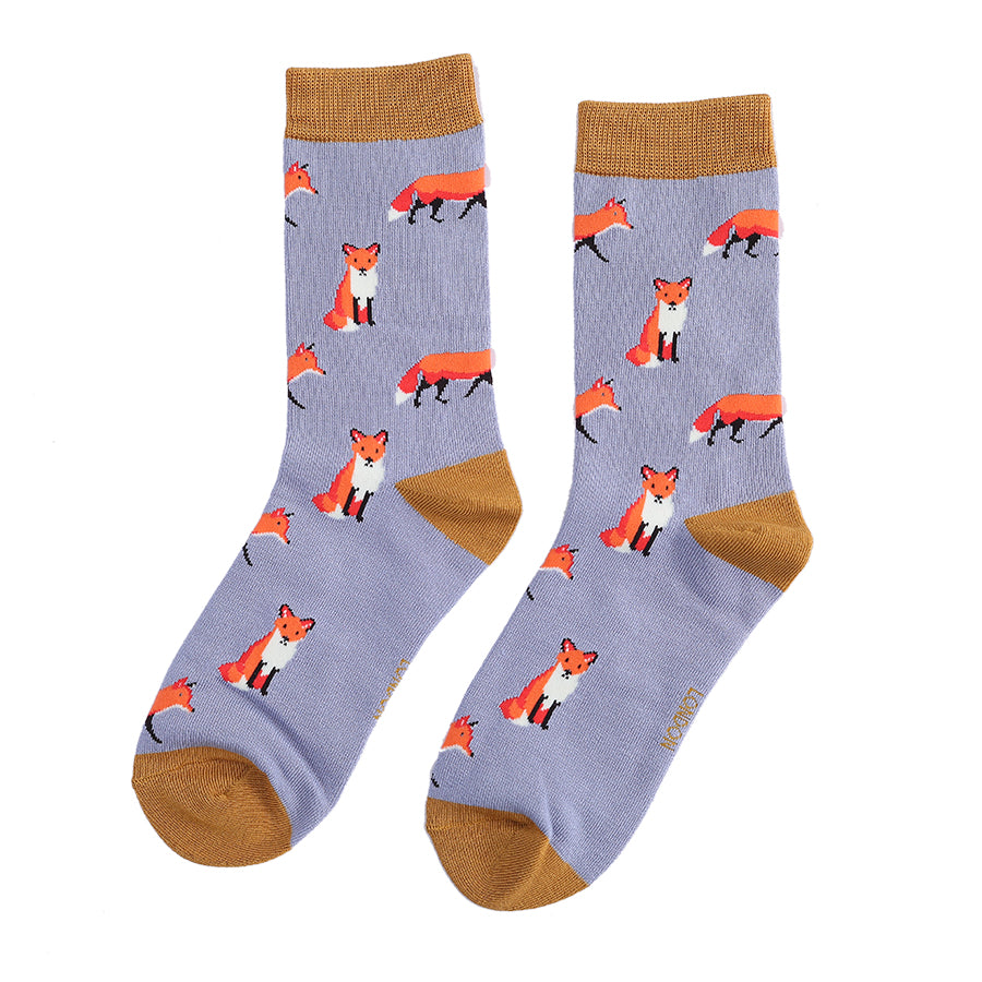 Ladies Bamboo Socks -  Foxes
