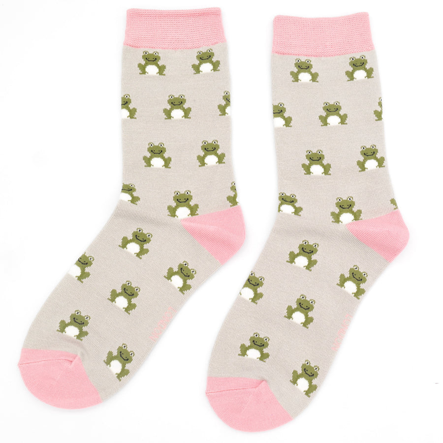 Ladies Bamboo Socks  - Frogs