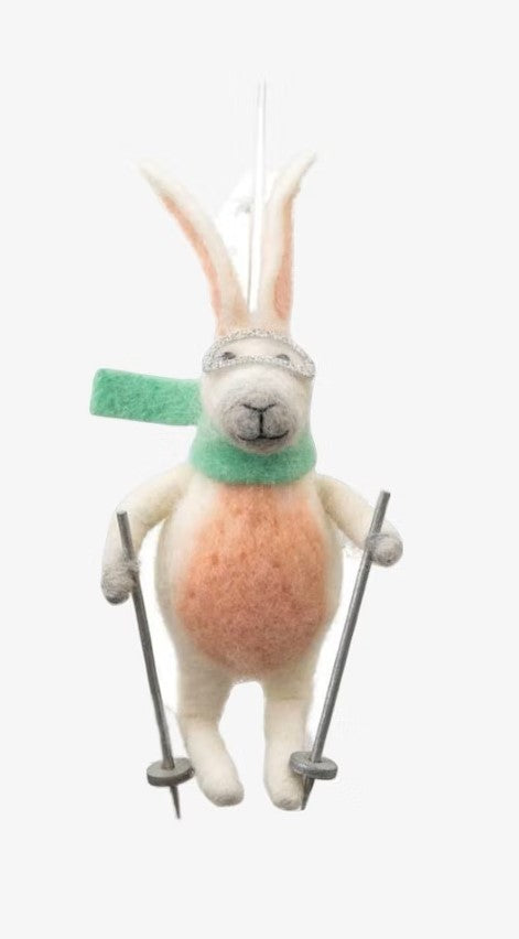 Skiing Hare Hanging Decoration