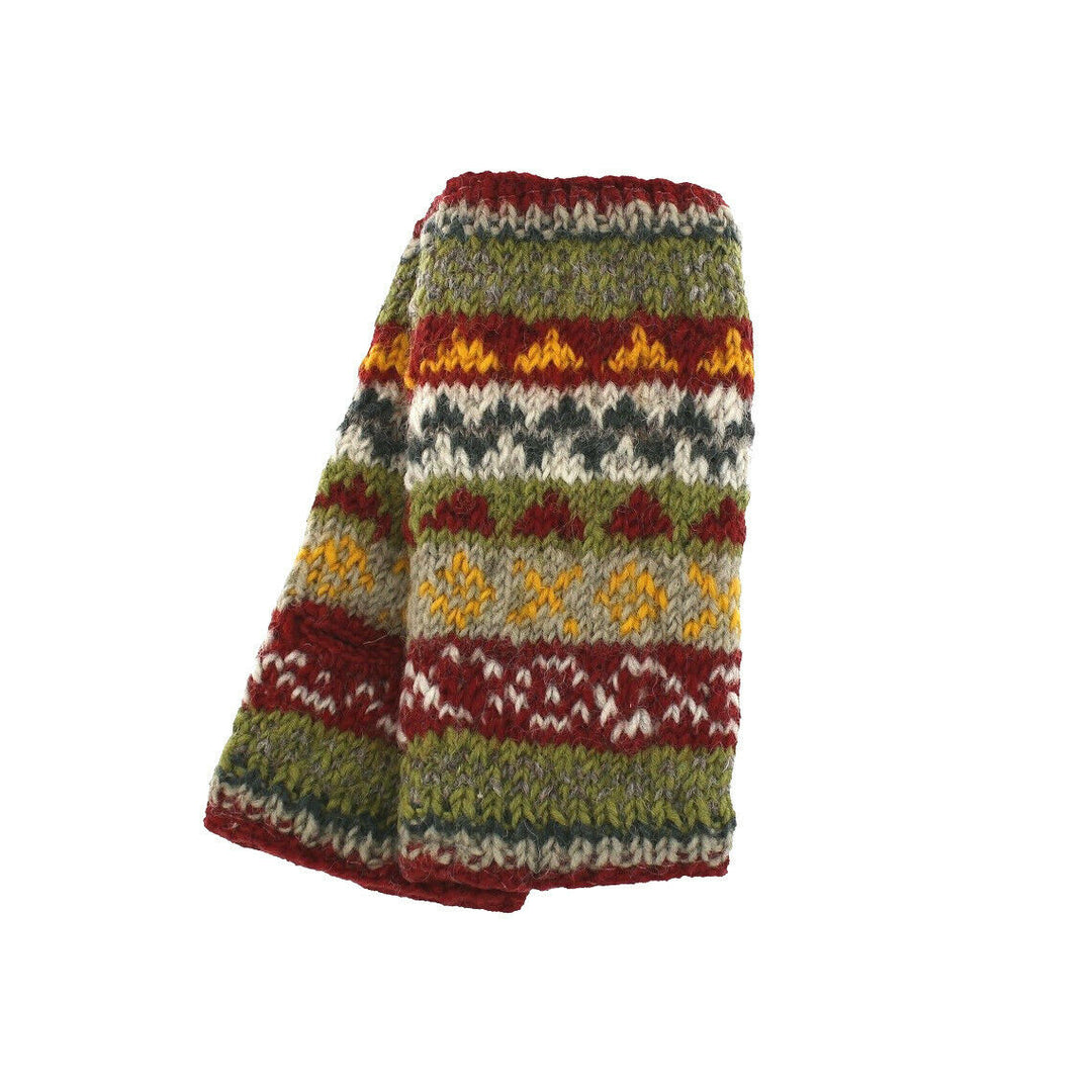 Classic Fairisle Handwarmers - Rust