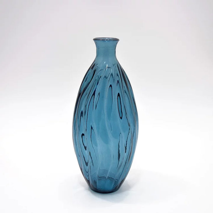 Tall Spiral Vase - Recycled Glass