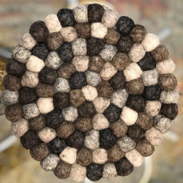 Felted Wool Coaster - small ball