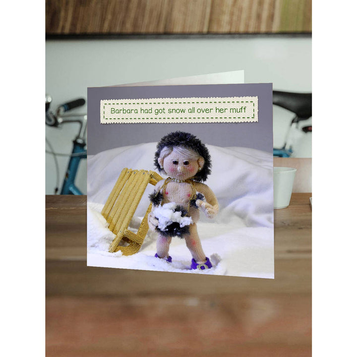 Snow On Muff - Funny Christmas Card