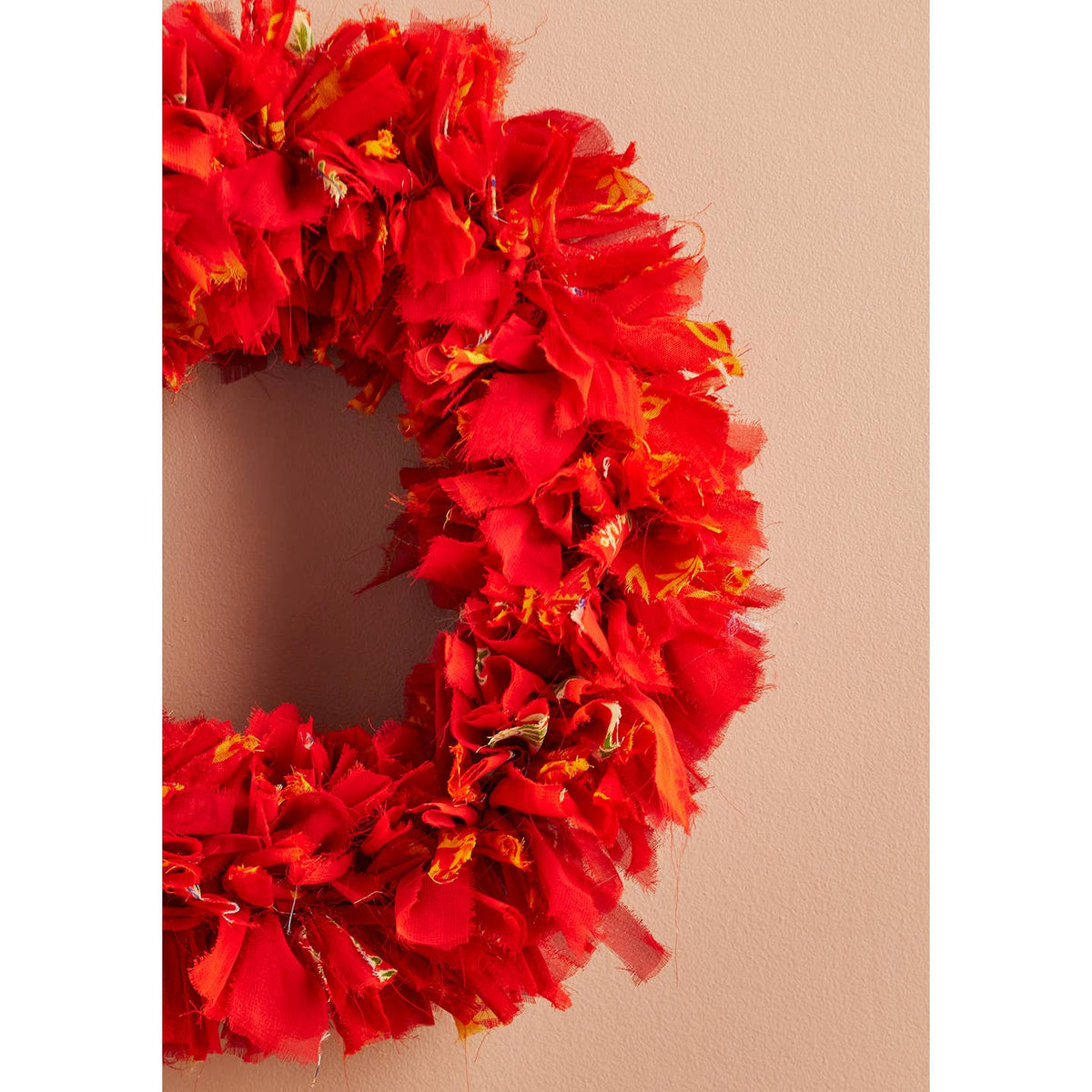 Circular Fabric Wreath Recycled Sari