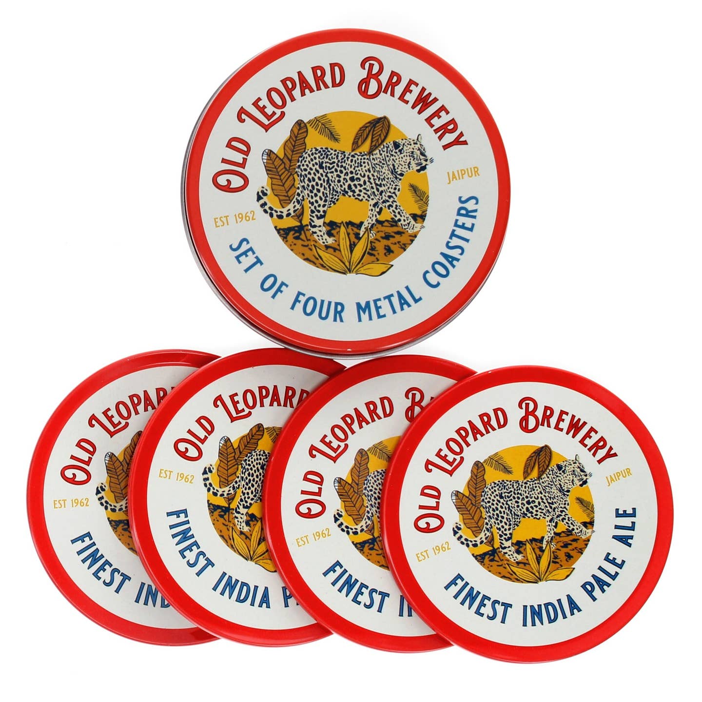 Metal Coaster Set of 4 - Old Leopard Brewery