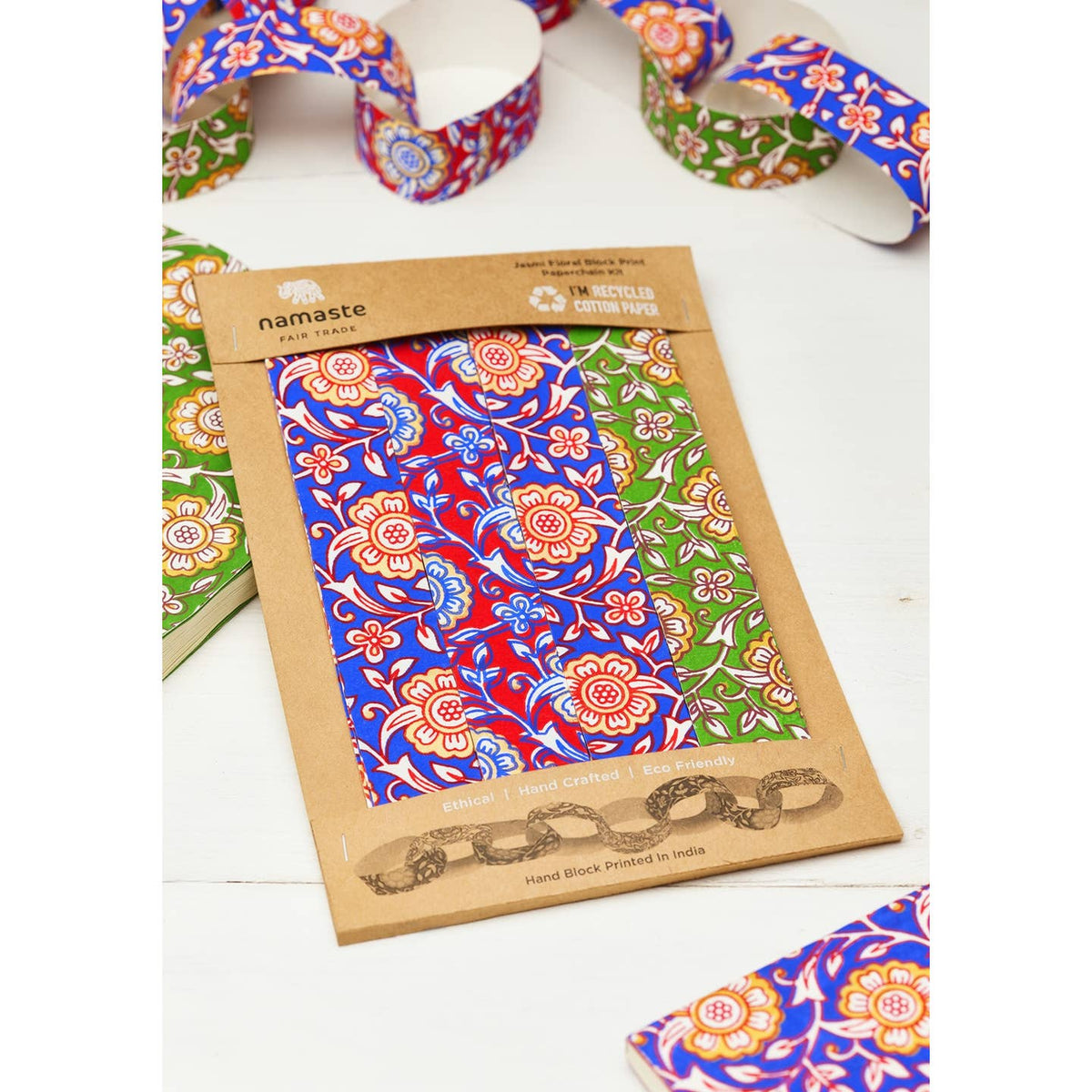 Jasmi Floral Block Print Paperchain Kit