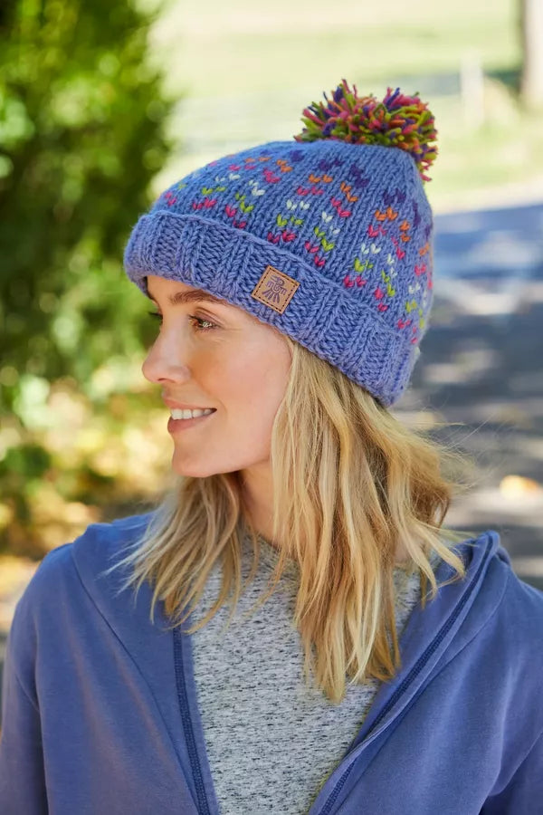 Andorra Bobble Hat - Bluebell