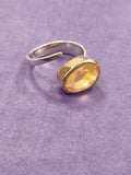 Maha Gold Plate & Sterling Silver Ring - Citrine