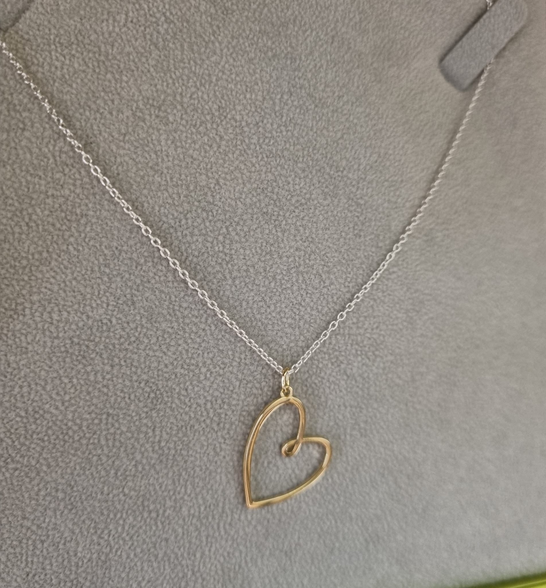 Looped Heart 18ct Gold Plated Sterling Silver Necklace