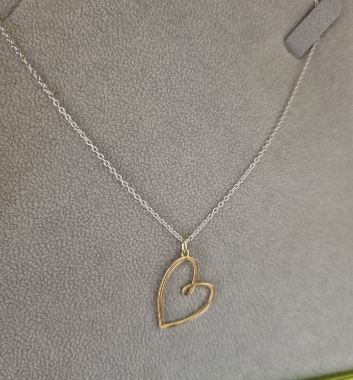 Looped Heart Necklace - Gold