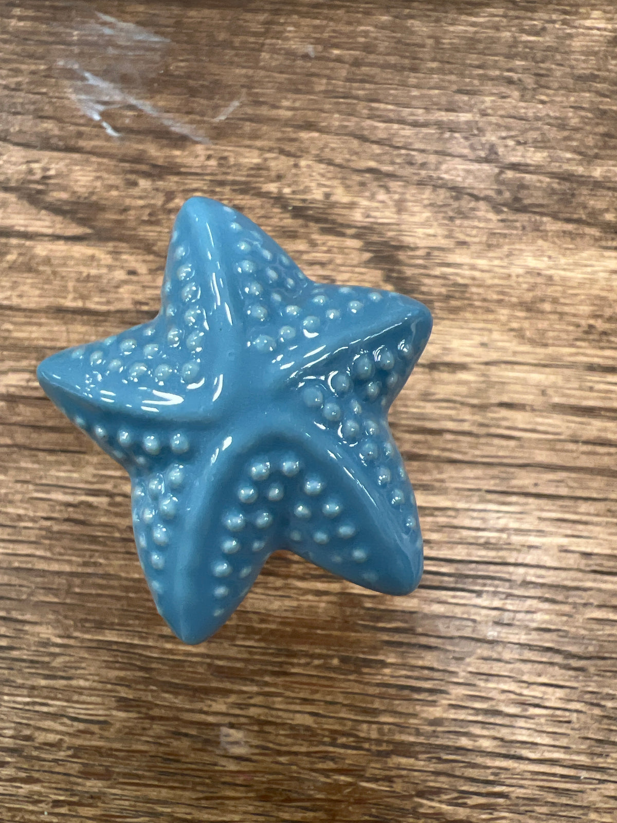 Blue Starfish Ceramic Drawer Pull