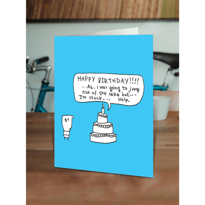 Embossed Jump Out Cake Birthday Card
