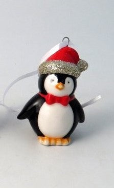 Penguin with Glitter Hat Tree Decoration