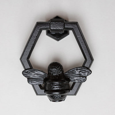 Honeycomb Bee Door Knocker - Black Finish