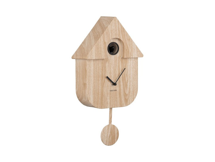 Modern Cuckoo Wall Clock - Light wood effect