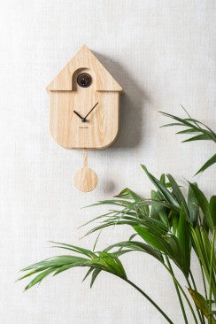 Modern Cuckoo Wall Clock - Light wood effect