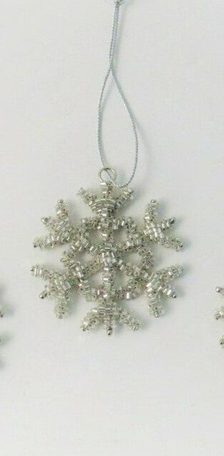 Beaded Snowflake Tree Decoration