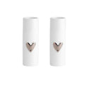 Pair Of Silver Heart Mini Vases