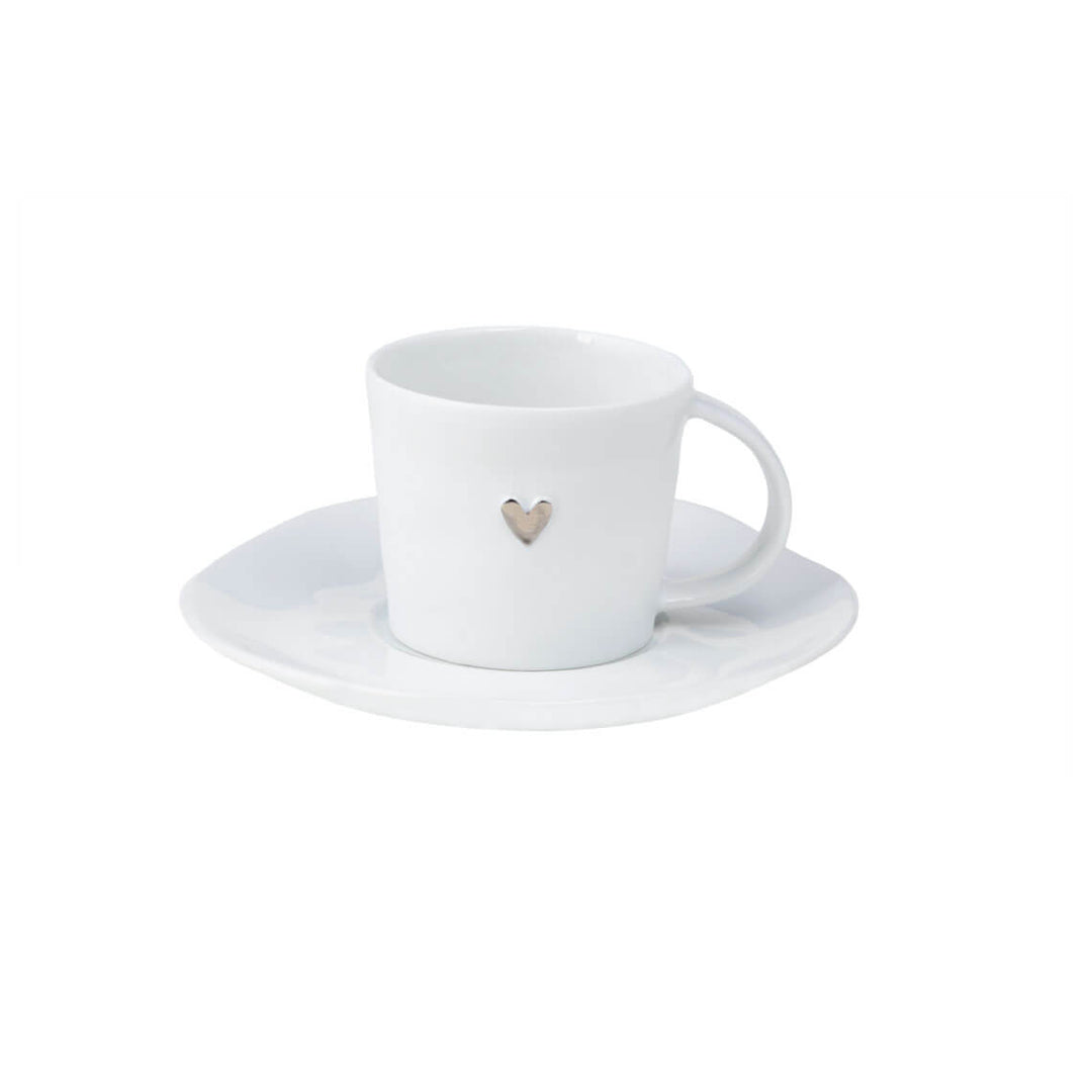 Espresso Cup - Silver Heart