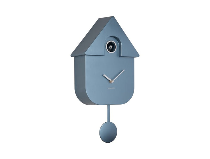 Modern Cuckoo Wall Clock - Metallic Dark Blue