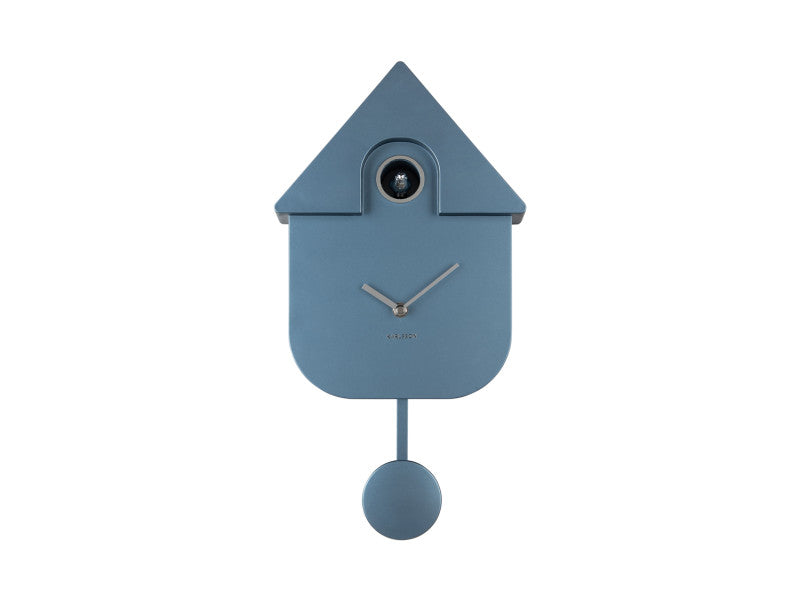 Modern Cuckoo Wall Clock - Metallic Dark Blue