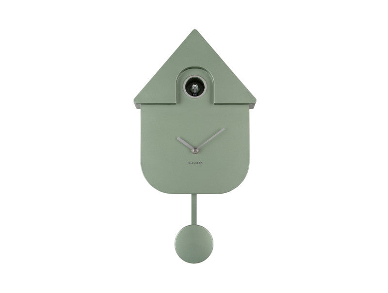 Modern Cuckoo Wall Clock - Metallic Jungle Green