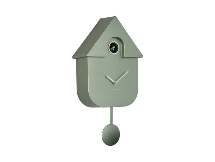 Modern Cuckoo Wall Clock - Metallic Jungle Green