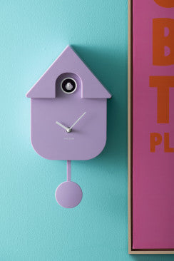 Modern Cuckoo Wall Clock - Soft Purple