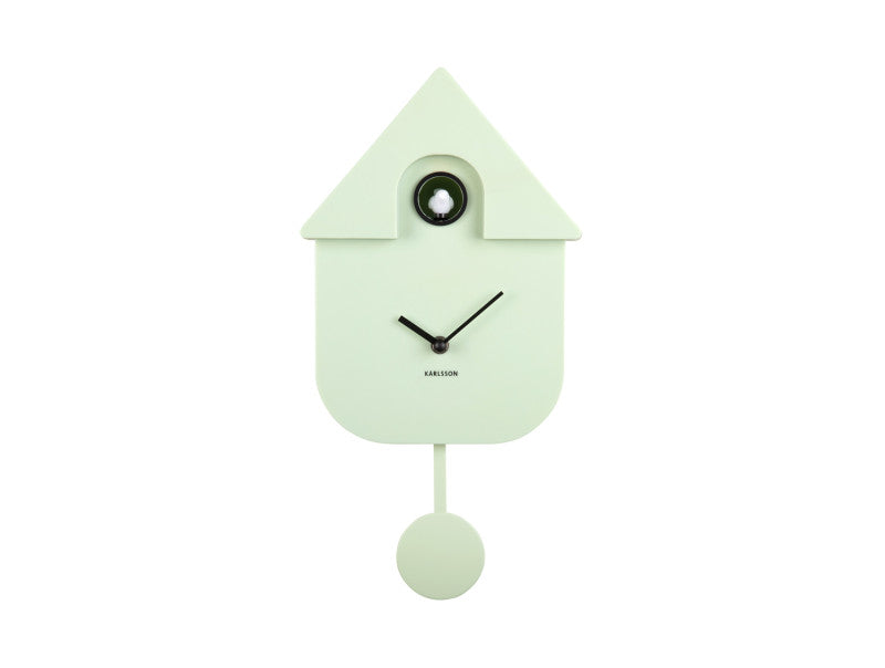Modern Cuckoo Wall Clock - Soft Green