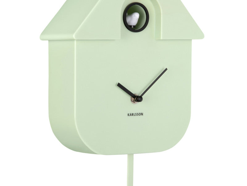 Modern Cuckoo Wall Clock - Soft Green