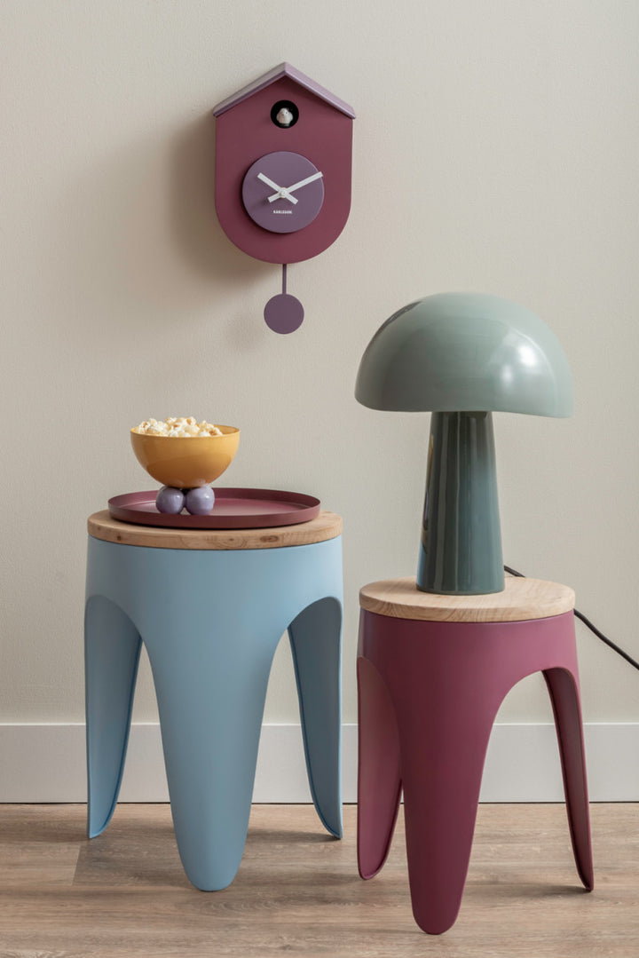 Grato Cuckoo Wall Clock - Dark Mauve/Soft Lavender