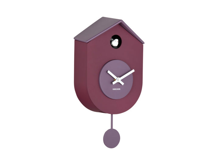 Grato Cuckoo Wall Clock - Dark Mauve/Soft Lavender