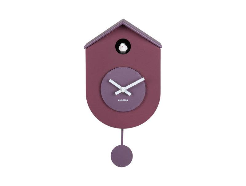 Grato Cuckoo Wall Clock - Dark Mauve/Soft Lavender